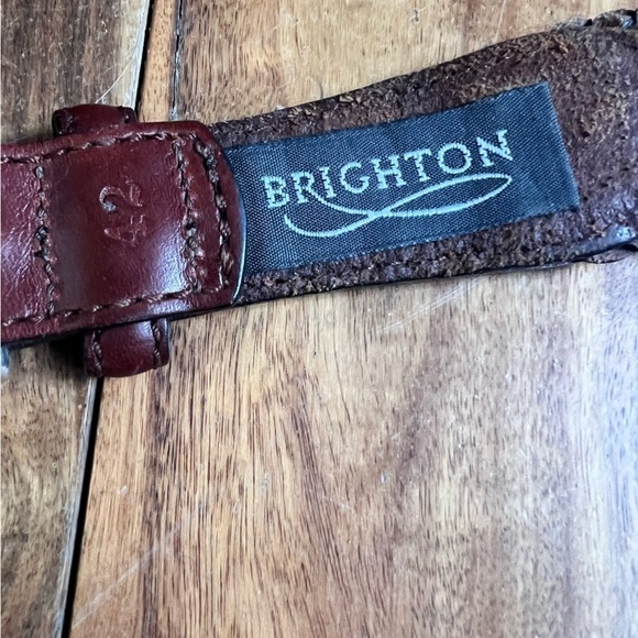 Brighton Vintage Leather Woven Brown Black Belt Silver Buckle Boho Classic Chic main image 9